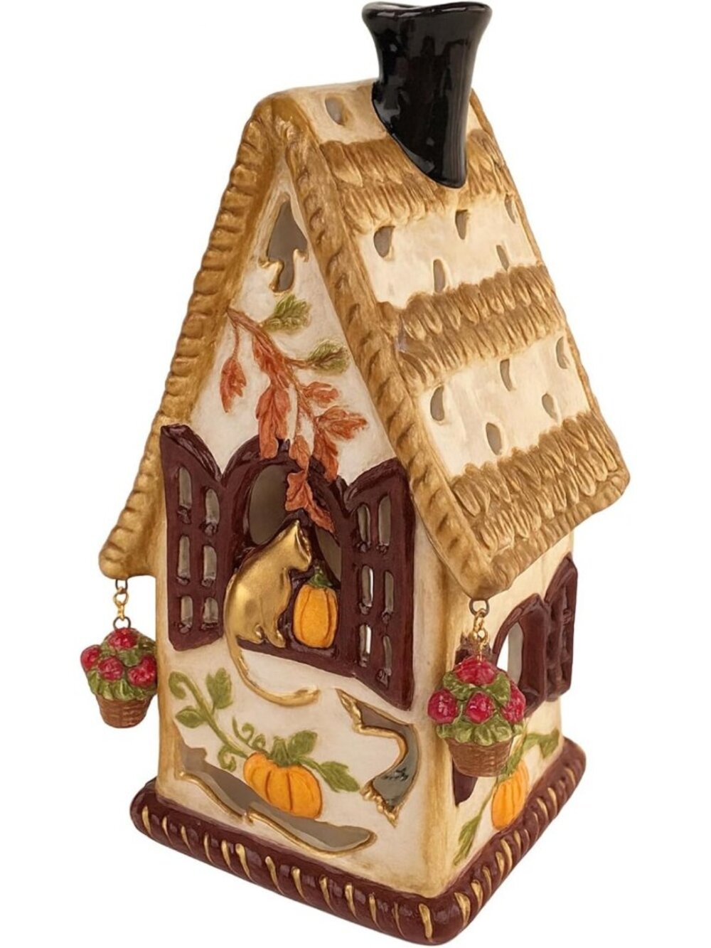 Ceramic Autumn Candle House - Blue Sky Clayworks Home Decor Accent Piece
